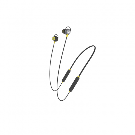 Infinity - JBL Glide 120, in Ear Wireless Earphones with Mic, Deep Bass, Dual Equalizer, 12mm Drivers, Premium Metal Earbuds (Black & Yellow)