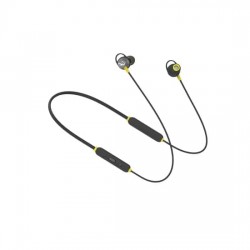 Infinity - JBL Glide 120, in Ear Wireless Earphones with Mic, Deep Bass, Dual Equalizer, 12mm Drivers, Premium Metal Earbuds (Black & Yellow)