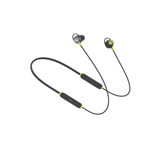 Infinity - JBL Glide 120, in Ear Wireless Earphones with Mic, Deep Bass, Dual Equalizer, 12mm Drivers, Premium Metal Earbuds (Black & Yellow)