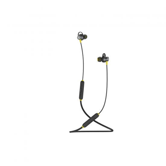 Infinity - JBL Glide 120, in Ear Wireless Earphones with Mic, Deep Bass, Dual Equalizer, 12mm Drivers, Premium Metal Earbuds (Black & Yellow)