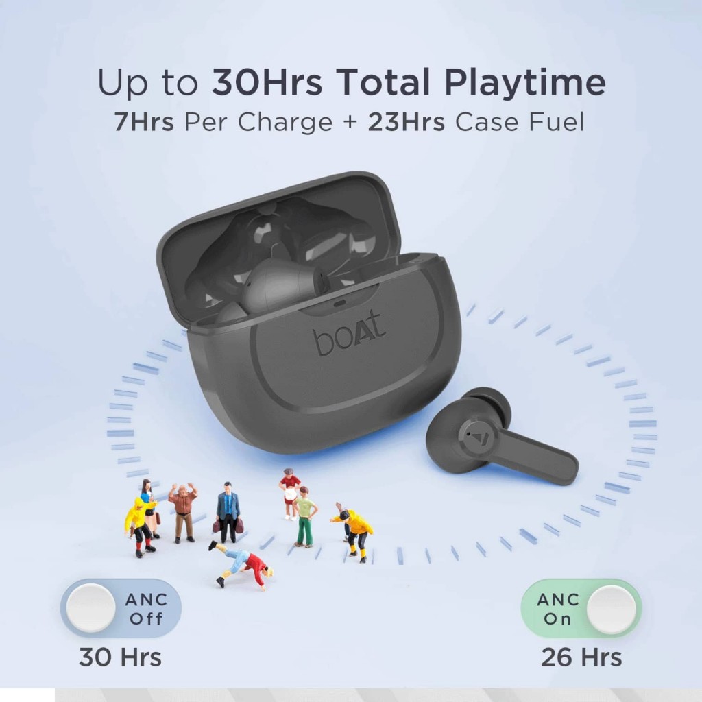 boAt Airdopes 393ANC True Wireless in Ear Earbuds with 32dB Hybrid ANC, Quad Mics with ENx™ (Darvy s Grey) boAt Airdopes 393ANC True Wireless in Ear Earbuds with 32dB Hybrid ANC, Quad Mics with ENx™ (Darvy s Grey)