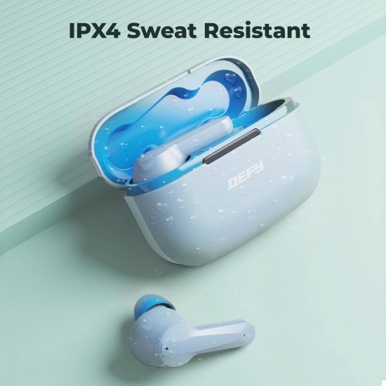 Defy Gravity Zen TWS Earbuds with 24 HRS Playback, Fast Charge, Low Latency, ENC Solution, Quick Pair & Connect(Tranquil Blue)