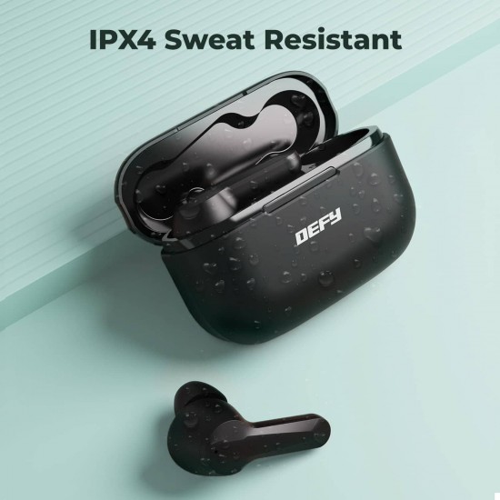 Defy Gravity Zen TWS Earbuds with 24 HRS Playback, Fast Charge, Low Latency, ENC Solution, Quick Pair & Connect(Bold Black)