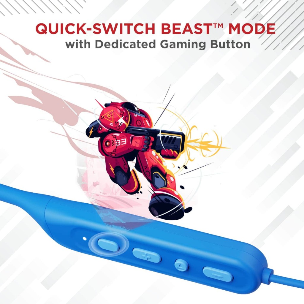 boAt Rockerz 378 Bluetooth Neckband with Spatial Bionic Sound Tuned by THX, Beast™ (Electric Blue) boAt Rockerz 378 Bluetooth Neckband with Spatial Bionic Sound Tuned by THX, Beast™ (Electric Blue)