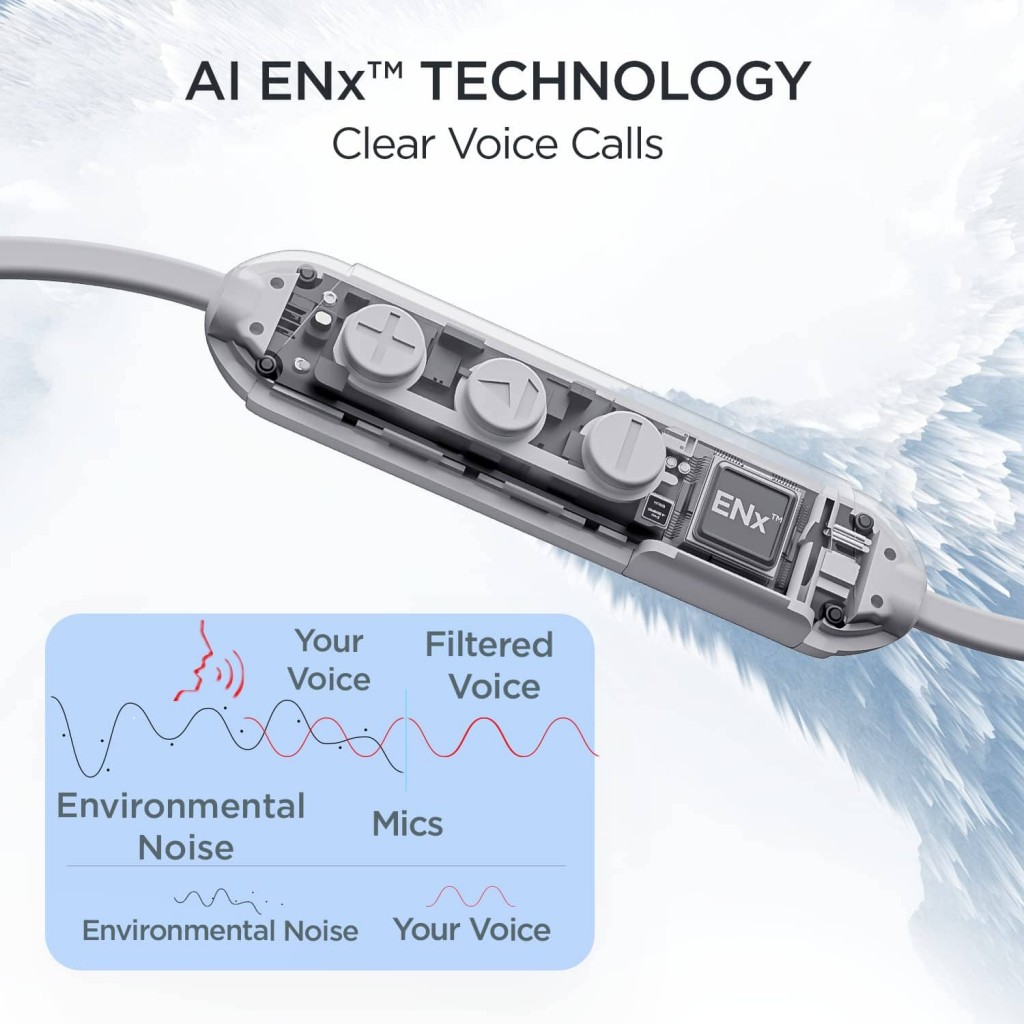 boAt Rockerz Trinity in Ear Earphones with 150H Playtime, Crystal Bionic Sound ENx™ (Kutch White) boAt Rockerz Trinity in Ear Earphones with 150H Playtime, Crystal Bionic Sound ENx™ (Kutch White)