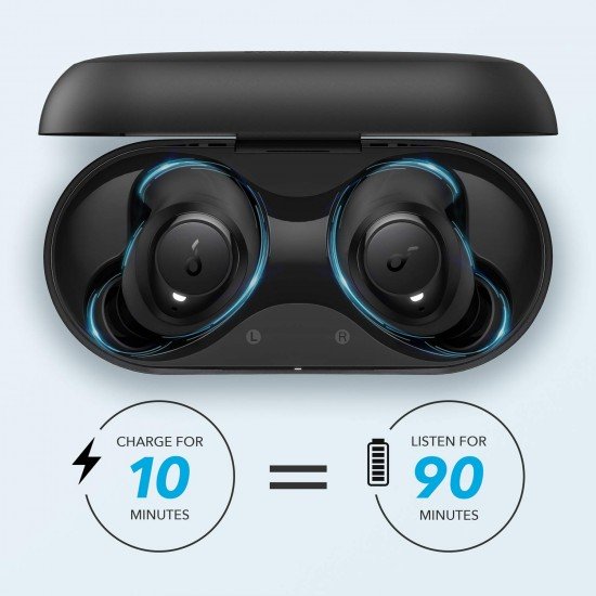 soundcore Anker Life Dot 2 True Wireless Earbuds, 100 Hour Playtime, 8mm Drivers, Superior Sound, Secure black