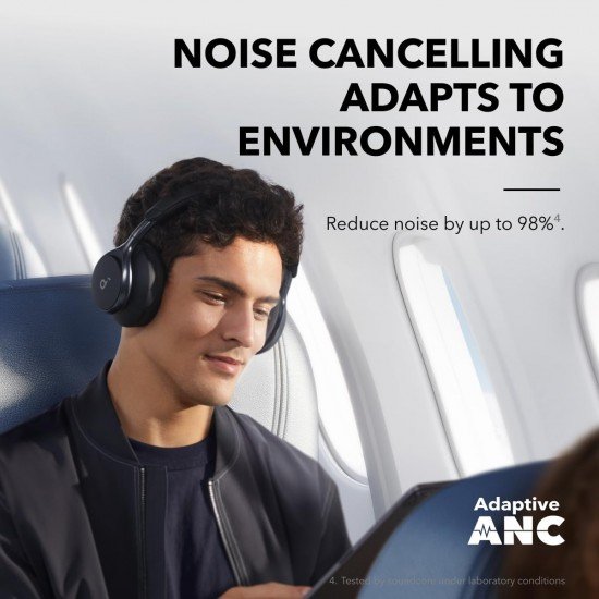 soundcore by Anker, Space One Active Noise Cancelling Bluetooth Headphones with Travel Pouch, 2X black 