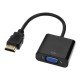 tizum HDMI to VGA Adapter/Connector/Converter Cable 1080P (Male to Female) for Media Players Black